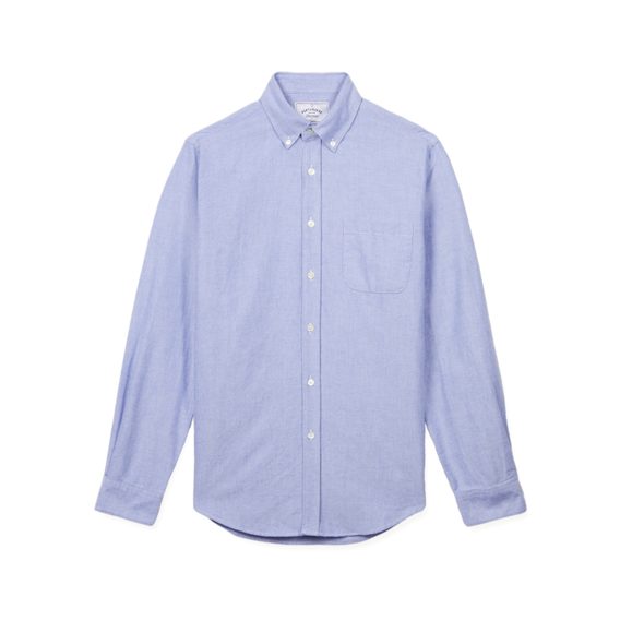 Памучна риза Portuguese Flannel Brushed Oxford - Blue (button-down)