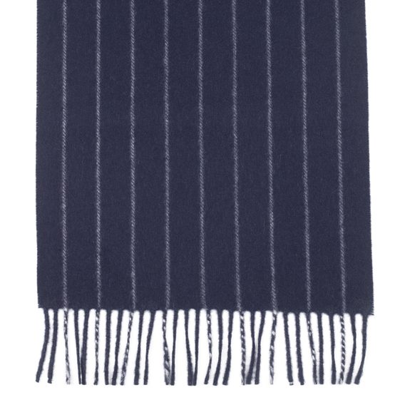 Kašmírová šála John & Paul - tmavě modrá s proužky