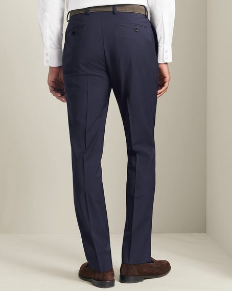 Charles Tyrwhitt Pleat Front Wool Stretch Pants — Navy