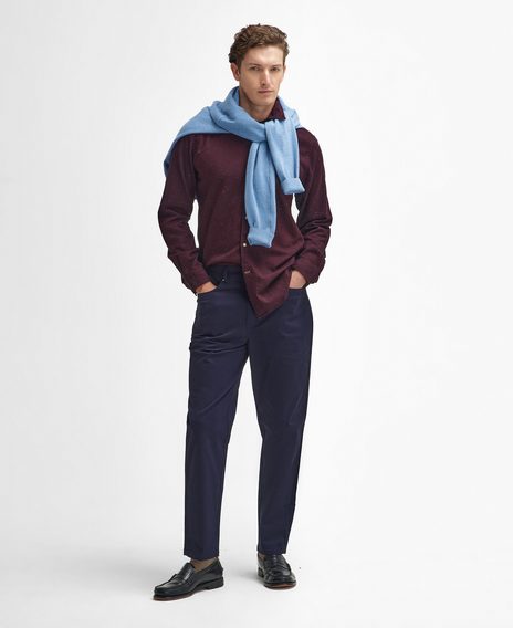 Barbour Suede Sateen Regular Trousers — Dark Navy