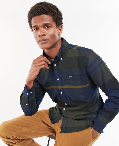 Barbour Dunoon Tailored Shirt — Olive Night