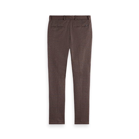 Scotch & Soda Mott Knitted Slim Fit Chinos — Brown Check