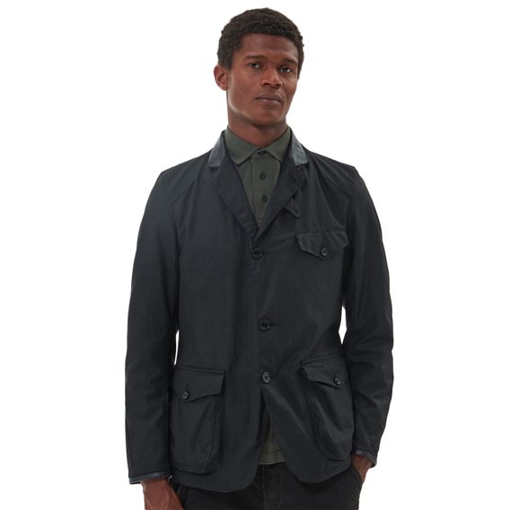 Barbour Beacon Sports Wax Jacket — Classic Black