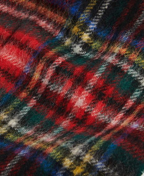 Barbour New Check Tartan Scarf — Black Stewart