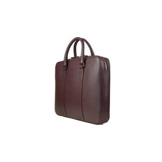 Kožená slim taška na notebook John & Paul - vínová