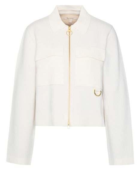 Barbour Alma Knitted Cardigan — Ecru