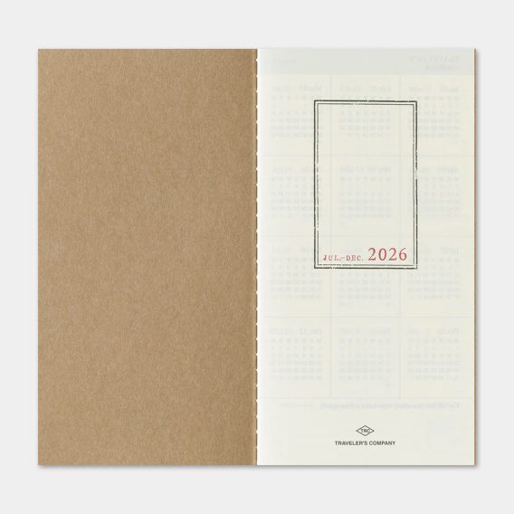 Traveler's Notebook — 2026 Second Half Weekly Diary + Memo