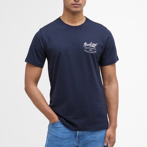 Barbour Script Graphic T-Shirt — Navy