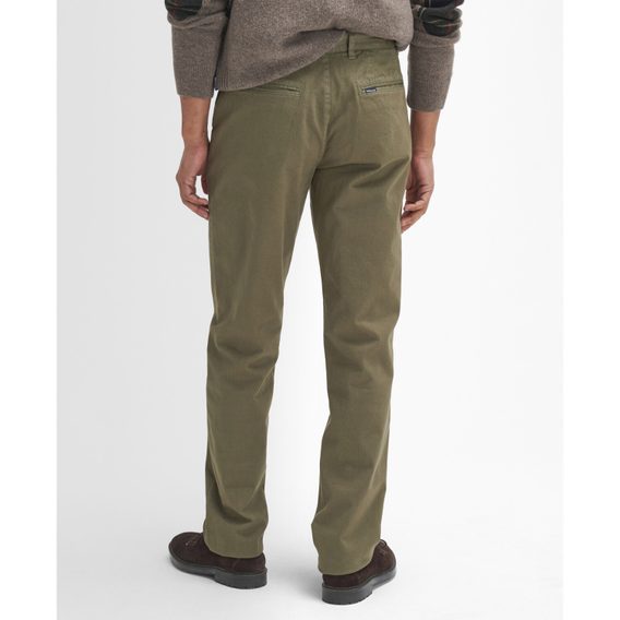 Barbour Washed Stretch Tailored Trousers — Olive