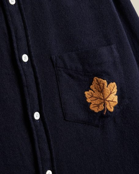 Portuguese Flannel Embroidery Flannel — Navy