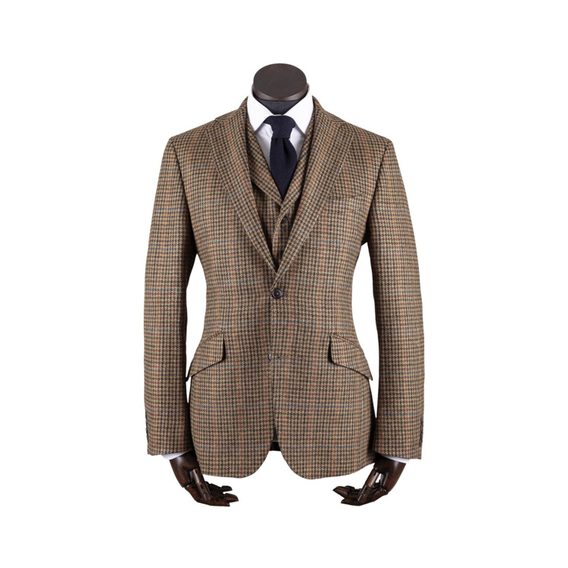 Туид сако Walker Slater Edward - Lambswool Tan Puppytooth