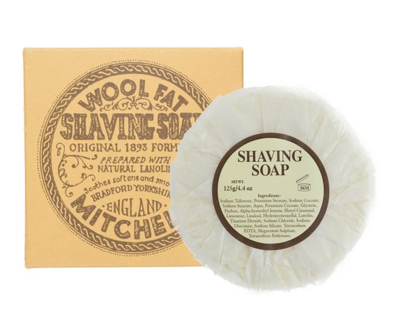 Mýdlo na holení Mitchell's Original Wool Fat v keramické misce (125 g)