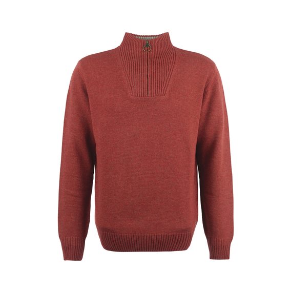 Barbour Nelson Essential Half Zip Sweatshirt — Brick Red