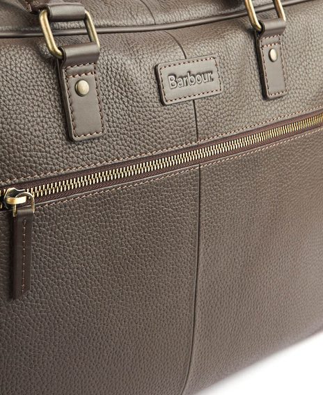 Kožená víkendová taška Barbour Highgate Leather Holdall - tmavě hnědá