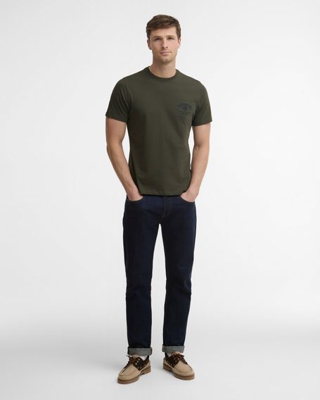 Barbour Tartan Tailored Crest Logo T-Shirt — Sage