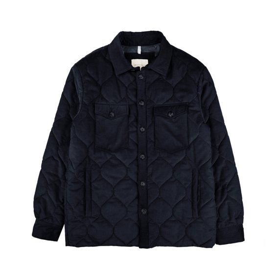 Brooksfield Quilted Corduroy Jacket — Navy