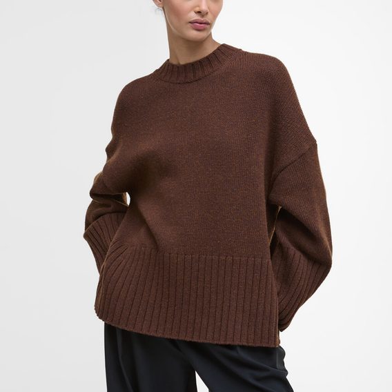Barbour Sophia Crew Neck Jumper — Vicuna