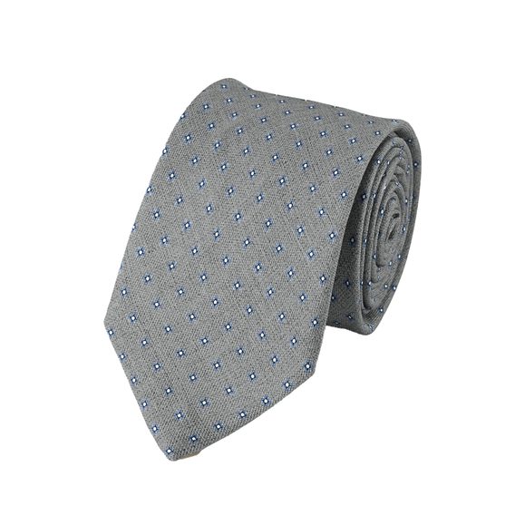 Charles Tyrwhitt Silk Linen Geo Print Tie — Silver