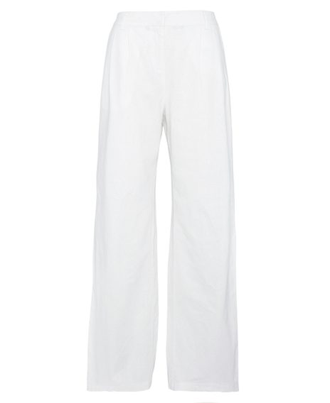 Barbour Somerland Wide-Leg Trousers — Classic White