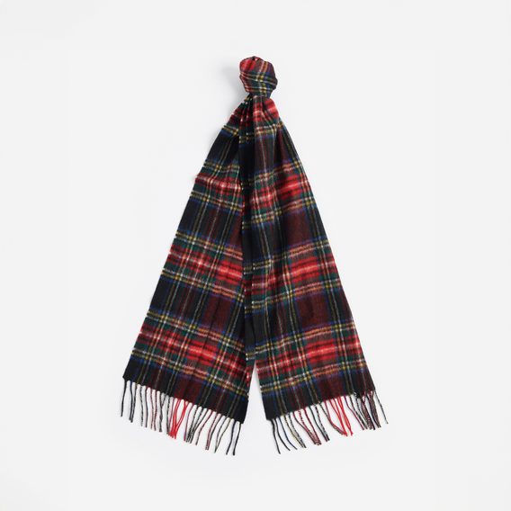 Barbour New Check Tartan Scarf — Black Stewart