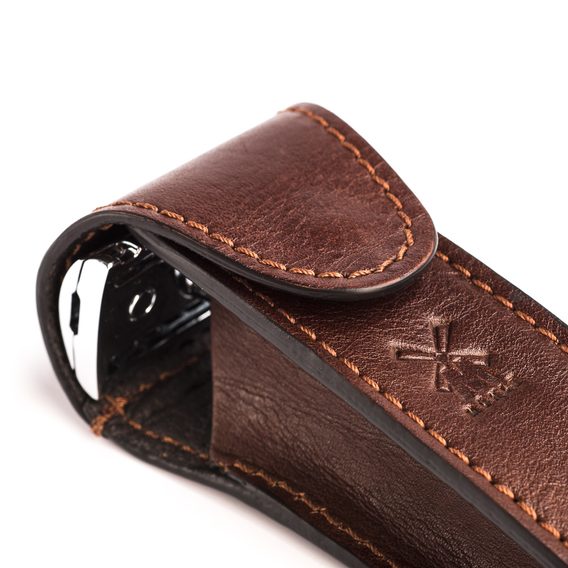 Mühle Leather Safety Razor Travel Pouch — Brown