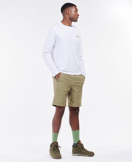 Тениска от бамбук с дълъг ръкав Barbour Lowland L/S Tee - White