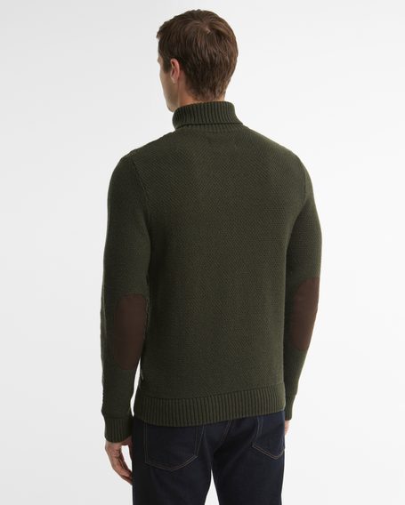 Barbour Staplecross Rollneck Sweater — Forest Green