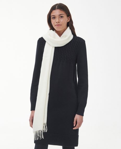 Barbour Lambswool Wrap Scarf — Cream