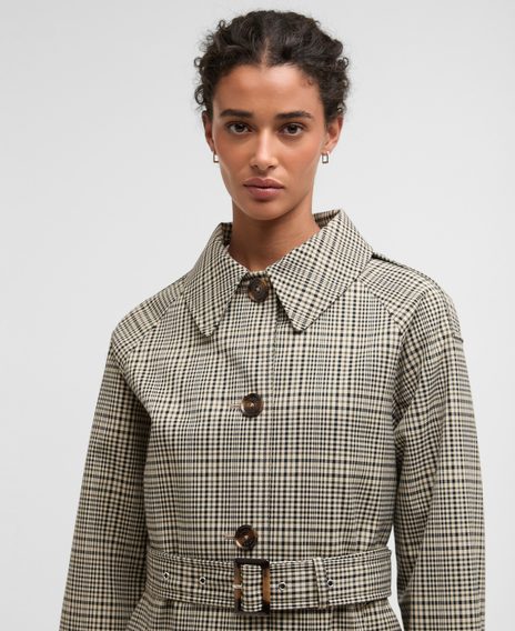 Barbour Maia Check Showerproof Trench Coat