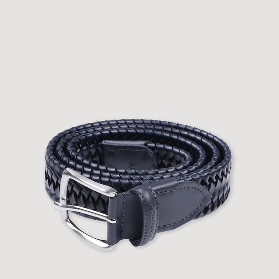 Brooksfield Braided Leather Belt — Blue