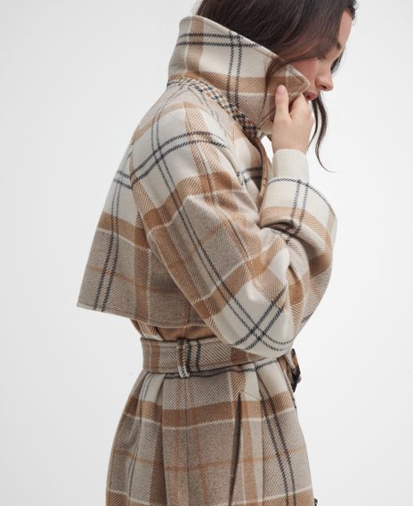 Barbour Claudette Tartan Wool Trench Coat