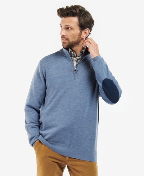 Barbour Loyton Merino Half Zip — Denim Blue