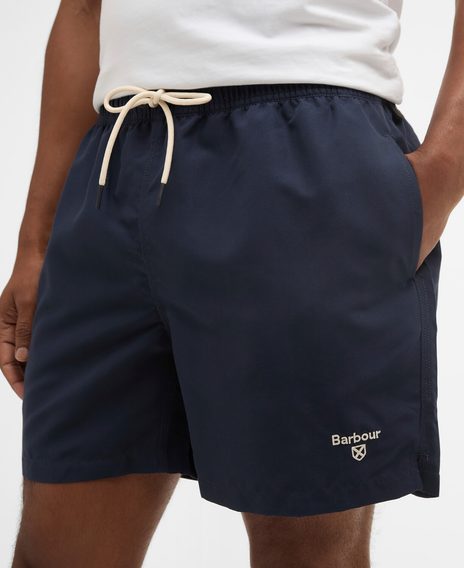 Barbour Water Reactive Tartan Swim Shorts — Navy