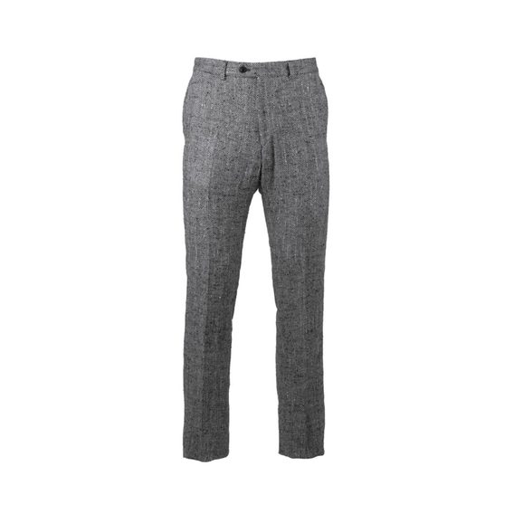 Панталони Walker Slater Edward от памук, коприна и лен - Black Wide Herringbone