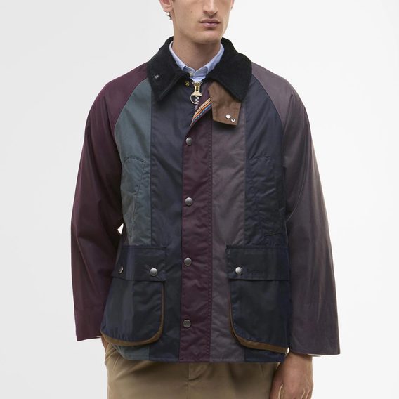 Paul Smith loves Barbour — Striped Oversized Bedale Waxed Jacket