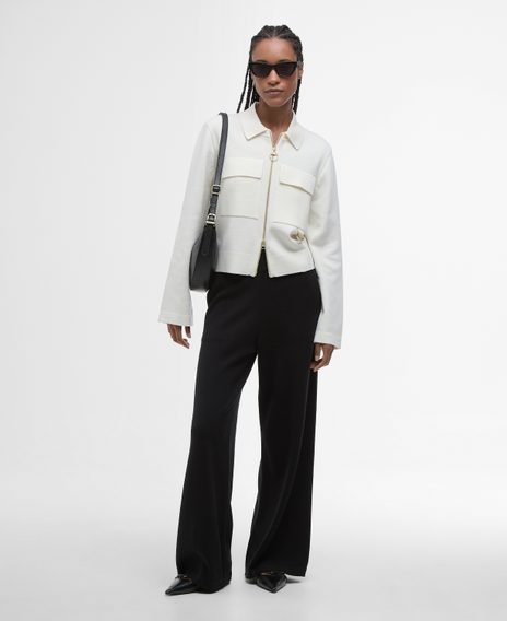 Barbour Alma Knitted Cardigan — Ecru