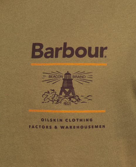 Lehké bavlněné tričko Barbour Reed Tee - Mid Olive