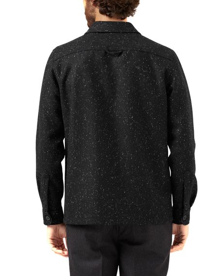 Вълнен overshirt Portuguese Flannel Donegal Wool - Black