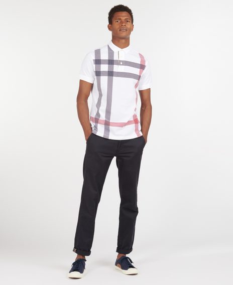 Barbour Blaine Oversized Tartan Polo Shirt — White