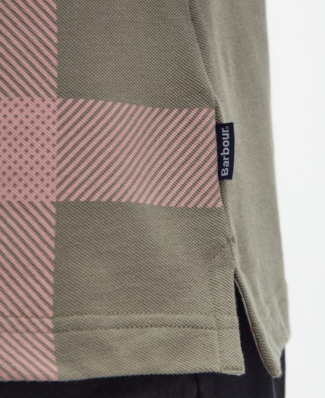 Barbour Blaine Oversized Tartan Polo Shirt — Dusty Green