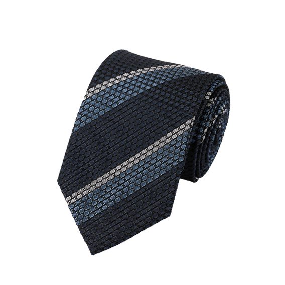 Charles Tyrwhitt Silk Grenadine Striped Italian Tie — Navy / Ocean Blue