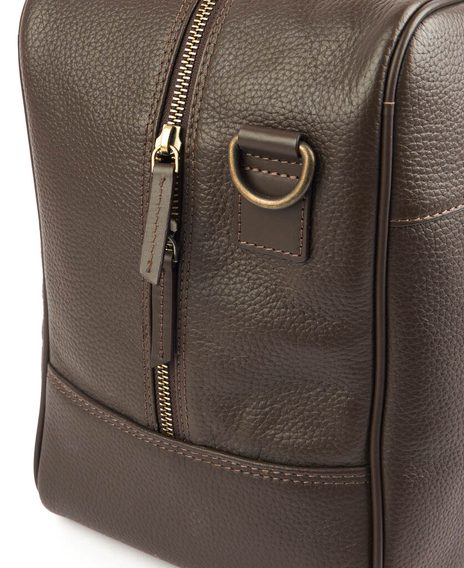 Kožená víkendová taška Barbour Highgate Leather Holdall - tmavě hnědá