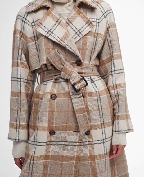 Barbour Claudette Tartan Wool Trench Coat