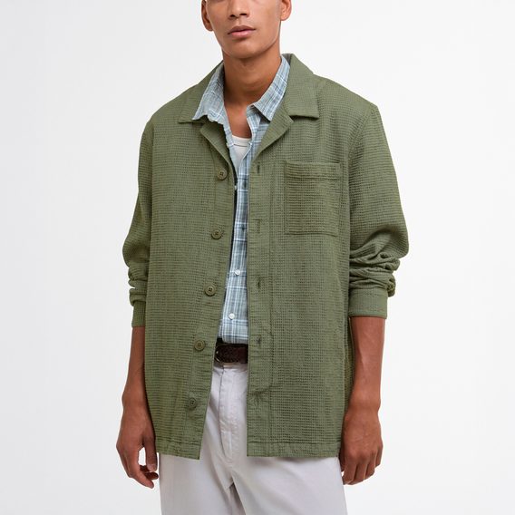 Barbour Sandwood Waffle Overshirt — Light Moss
