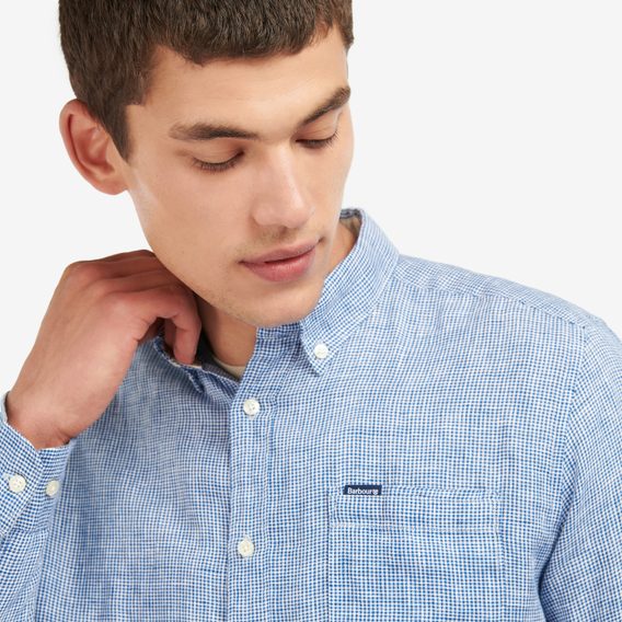 Barbour Linton Tailored Shirt — Classic Navy