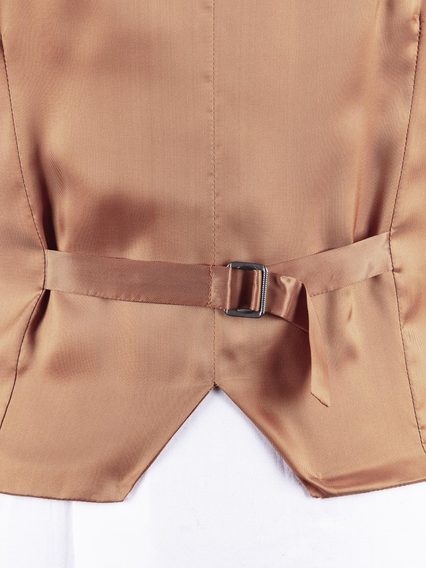 Туид жилетка Walker Slater Edward - Lambswool Tan Puppytooth