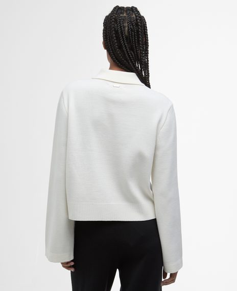 Barbour Alma Knitted Cardigan — Ecru