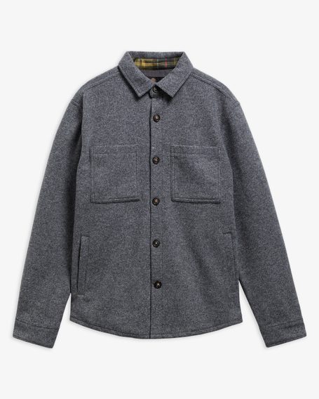 Barbour Marltown Tailored Wool Blend Overshirt — Grey