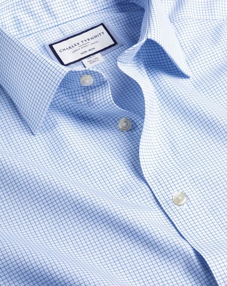 Charles Tyrwhitt Non-Iron Twill Mini Grid Shirt