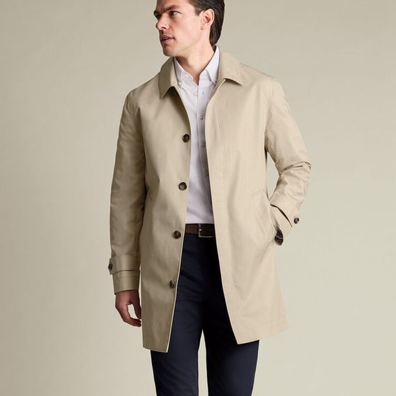 Charles Tyrwhitt Showerproof Raincoat — Stone
